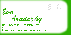 eva aradszky business card